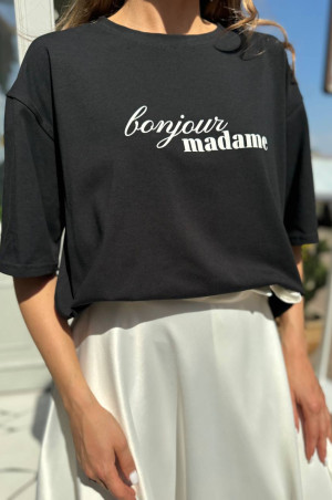 Футболка біла Bonjure Madame  чорна